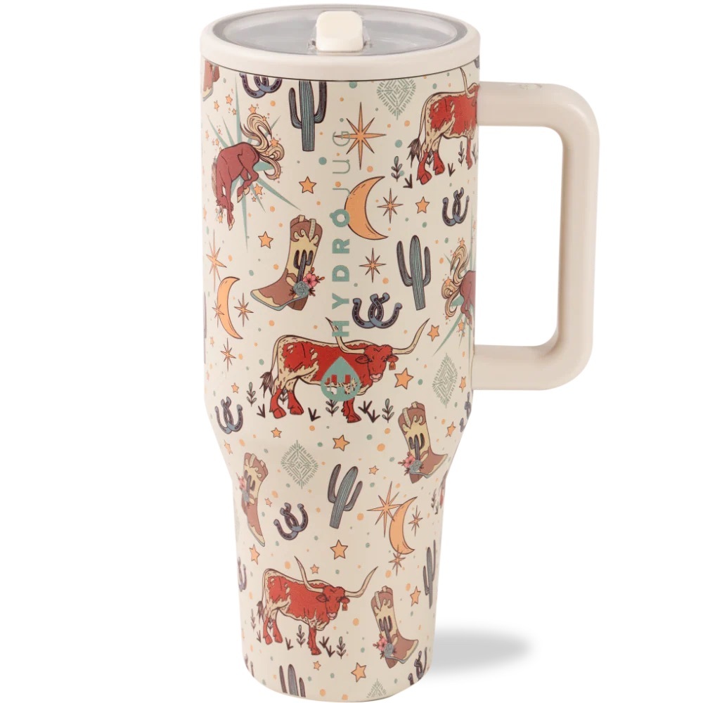 Hydro Flask Cream Mug with Western Motif